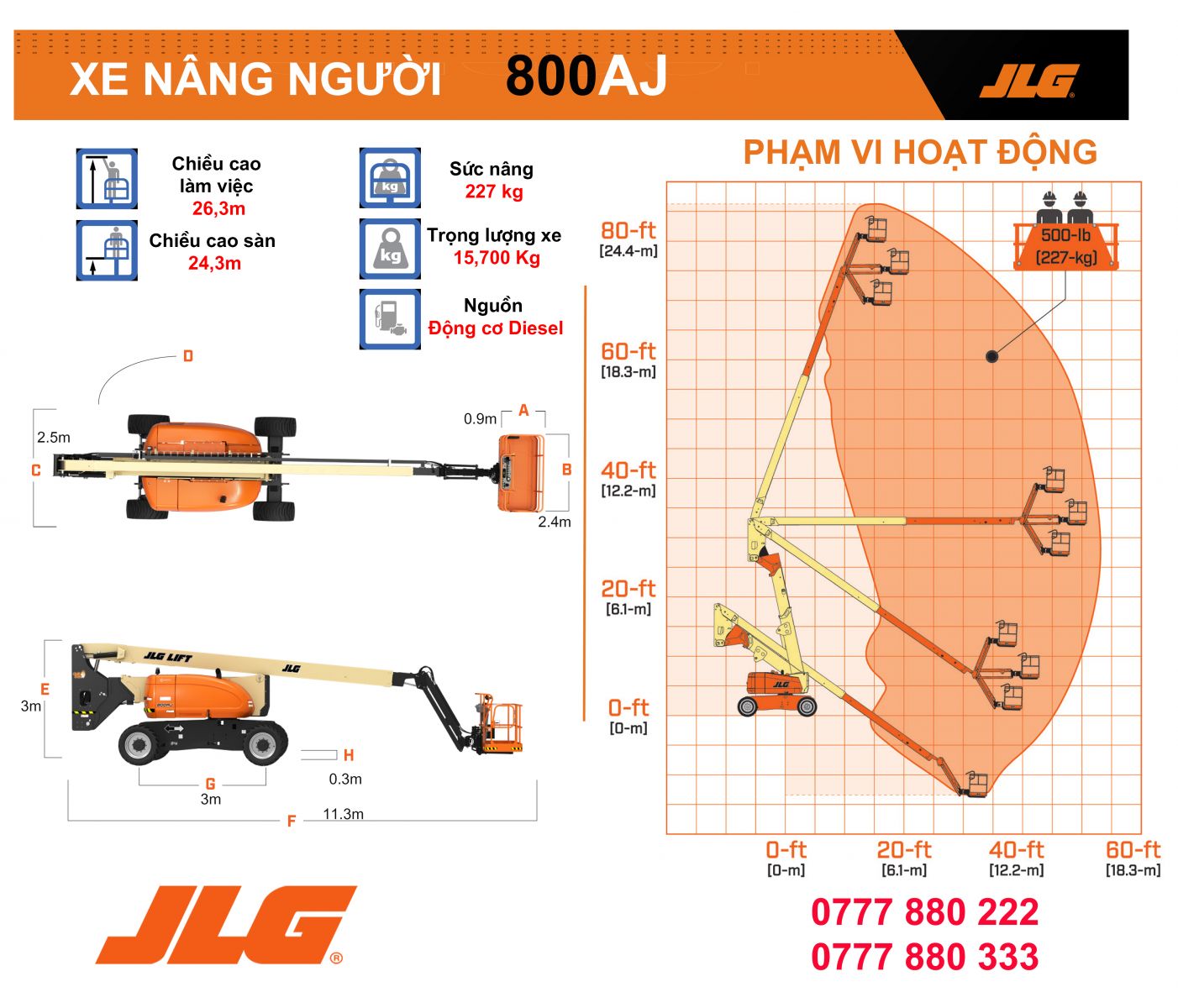 JLG-800AJ-Specs
